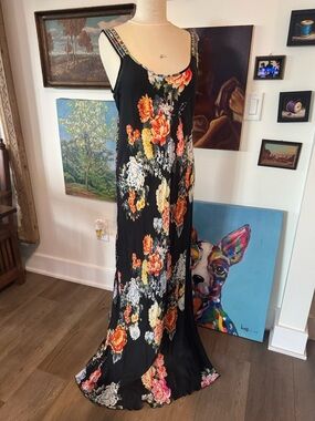 Johnny Was L Like new long bias cut 100% cupro rayon dress gown